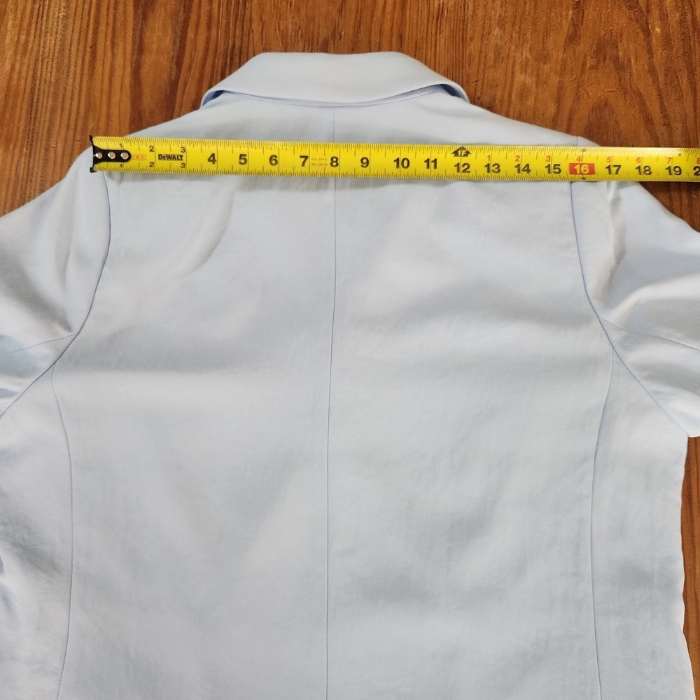 Everlane The Drapey Blazer Pastel Blue Double Breasted Size 12 Lined Boyfriend - Picture 11 of 14